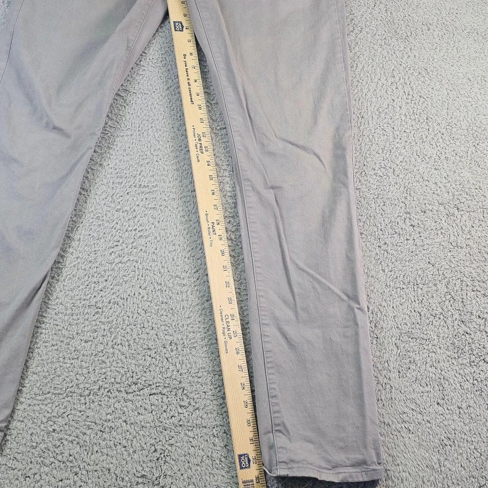 Flint And Tinder Pants Mens 33x34 Gray Chino 5 Pocket Tapered Fit Stretch Casual